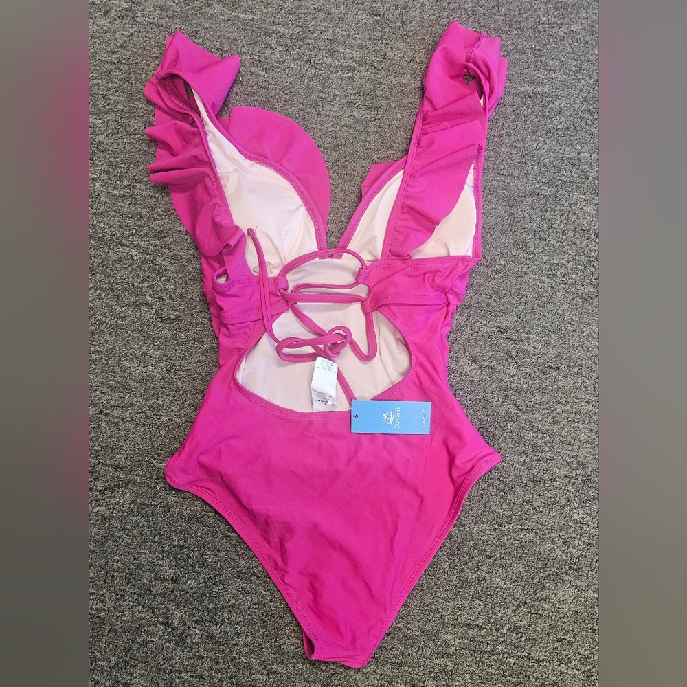 Pink Ruffled One-Piece Swimsuit... - Picture 2 of 5
